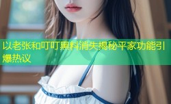 以老张和叮叮黑料消失揭秘平家功能引爆热议