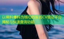 以黑料爆料为核心的实名CV验证平台揭秘与快速查询功能