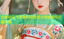 全黑和田玉塔青料极致透光细腻展现珍藏价值